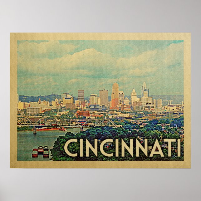 Póster Viaje de Cincinnati Ohio (Frente)
