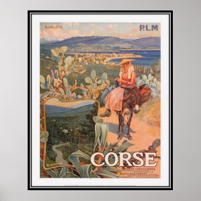 Póster Viaje de cosecha Córcega, Ajaccio - (Frente)