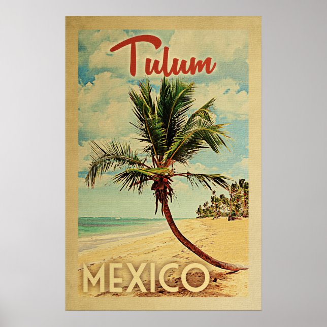 Póster Viaje de cosecha de árboles de palmeras de Tulum (Frente)
