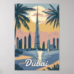 Póster Viaje de cosecha de Dubai de los Emiratos Árabes U