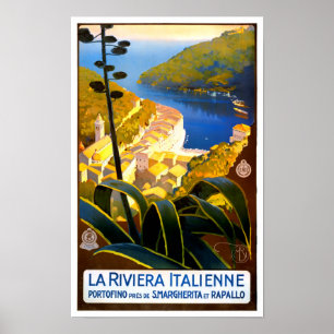 Póster Viaje de cosecha de la Riviera italiana
