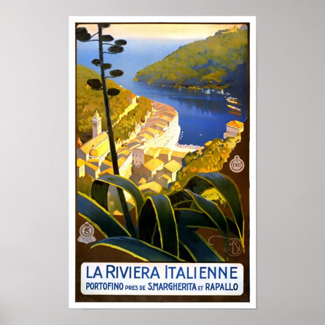 Póster Viaje de cosecha de la Riviera italiana (Frente)