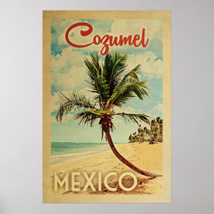 Póster Viaje de cosecha de palma de Cozumel
