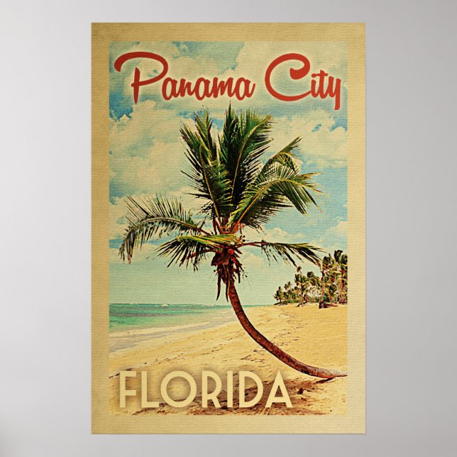 Póster Viaje de cosecha de palmeras de la ciudad de Panam (Frente)