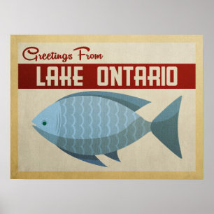 Póster Viaje de cosecha de peces azules del lago Ontario