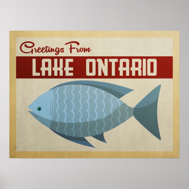 Póster Viaje de cosecha de peces azules del lago Ontario (Frente)
