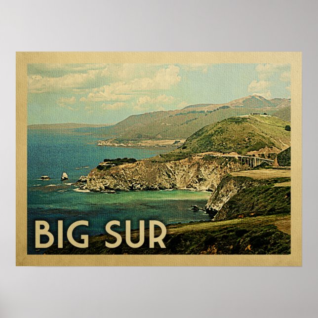 Póster Viaje de cosecha de vinos del Big Sur California (Frente)