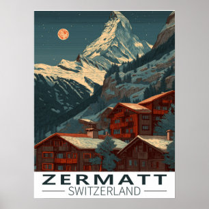 Póster Viaje de cosecha de zermatt Matterhorn