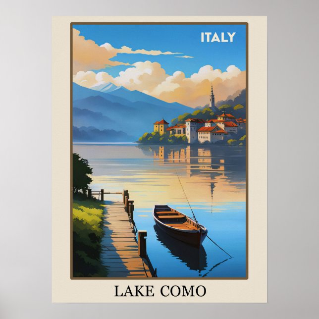 Póster Viaje de cosecha del lago Como de Italia (Frente)