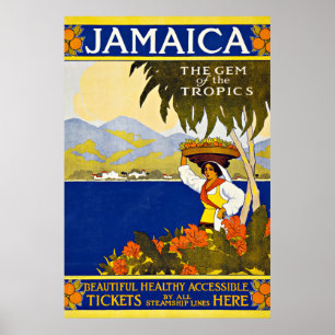 Póster Viaje de cosecha del mar Caribe de Jamaica