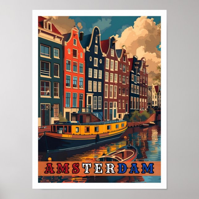 Póster Viaje de cosecha en Amsterdam Países Bajos (Frente)