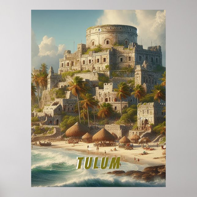 Póster Viaje de cosecha en el paisaje de Tulum Mexico (Frente)