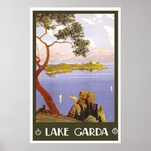 Póster Viaje de cosecha, Lago Garda