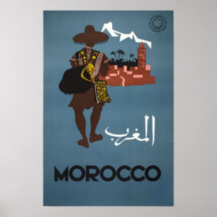 Póster Viaje de cosecha marroquí