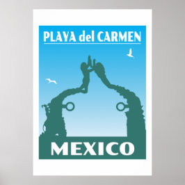 Póster Viaje de cosecha México Souvenir Playa del Carmen