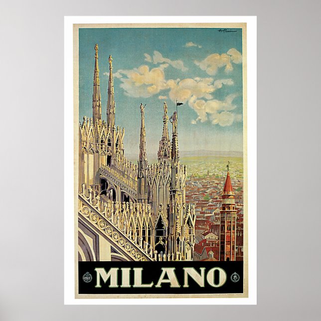 Póster Viaje de cosecha Milán Milán Italia (Frente)