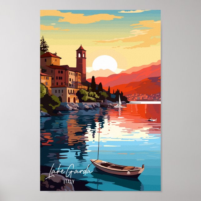 Póster Viaje de cosecha por el lago de Garda Italia (Frente)