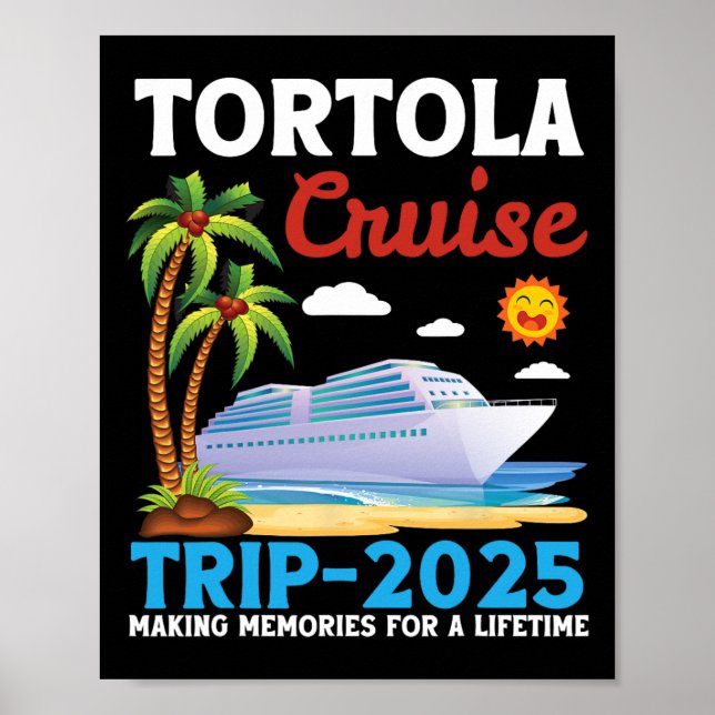 Póster Viaje de crucero a Tortola 2025 Creando recuerdos  (Frente)
