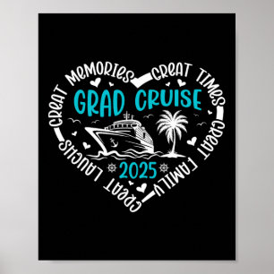 Póster Viaje de crucero de graduación Cl de 2025 Verano d