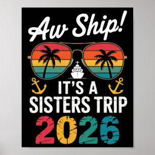 Póster Viaje de crucero de hermanas 2026 Viaje de vacacio