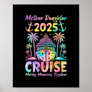 Póster Viaje de crucero madre hija 2025 Divertida madre h