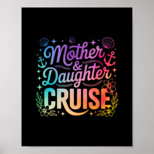 Póster Viaje de crucero madre hija 2025 divertido madre h