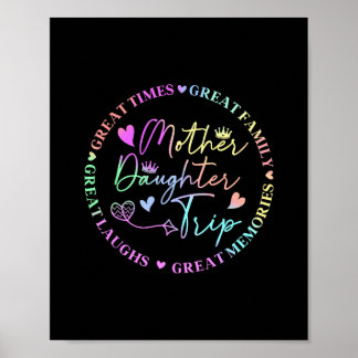 Póster Viaje de crucero madre hija 2025 Funny Mom Daughte