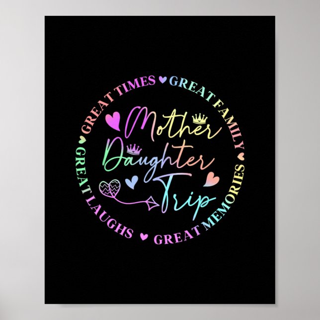 Póster Viaje de crucero madre hija 2025 Funny Mom Daughte (Frente)