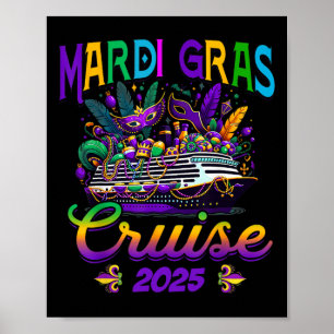 Póster Viaje de crucero para familias Mardi Gras 2025 V