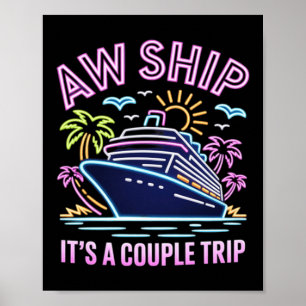 Póster Viaje de crucero Verano en crucero Un barco Una pa