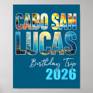 Póster Viaje de cumpleaños a Cabo San Lucas 2026 Fiesta d