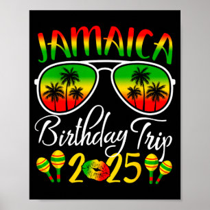 Póster Viaje de cumpleaños a Jamaica 2025 Divertida coinc