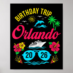 Póster Viaje de Cumpleaños a Orlando 2026 Familia