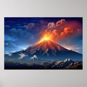 Póster Viaje de descubrimiento de paisajes volcánicos