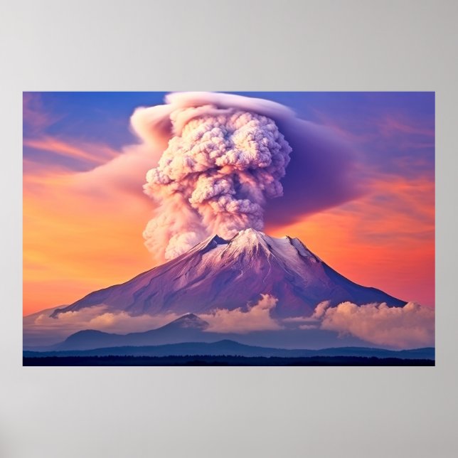 Póster Viaje de descubrimiento de paisajes volcánicos (Frente)
