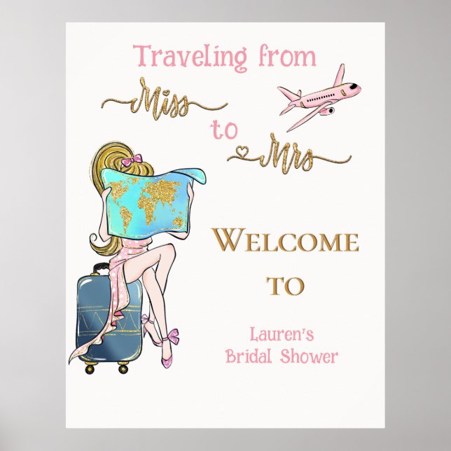 Póster Viaje de Despedida de Soltera Viaje de Bienvenida (Frente)