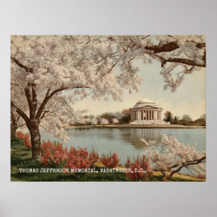Póster Viaje de época conmemorativo de Washington DC Jeff