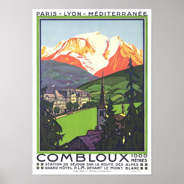 Póster Viaje de época de Combloux France (Frente)