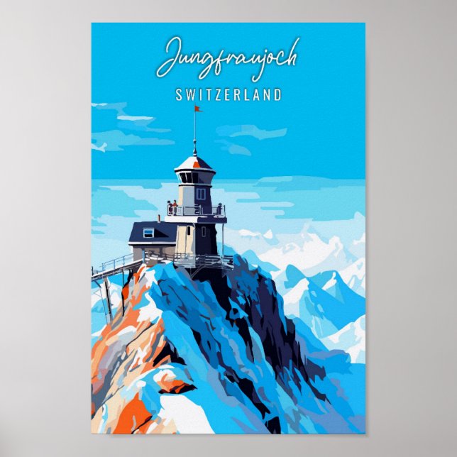 Póster Viaje de época de Jungfraujoch Suiza (Frente)