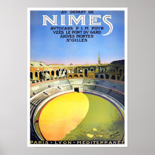 Póster Viaje de época de Nimes France