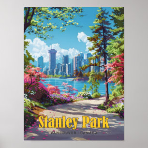 Póster Viaje de época de Stanley Park Vancouver Canada