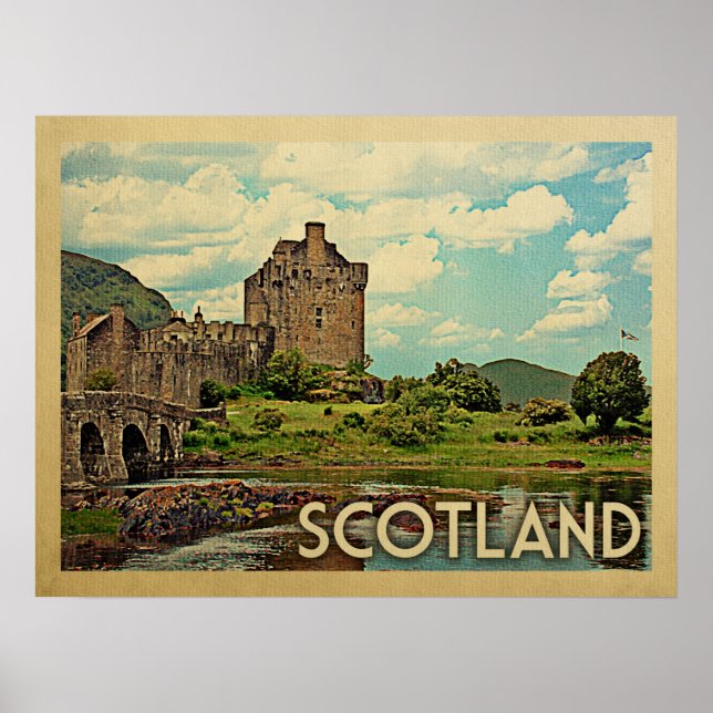 Póster Viaje de época del Castillo de Escocia (Frente)