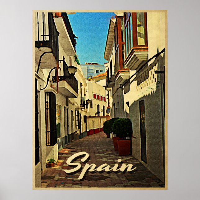 Póster Viaje de España Vintage (Frente)