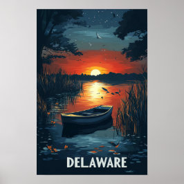 Póster Viaje de Ilustracion Vintage de Delaware USA