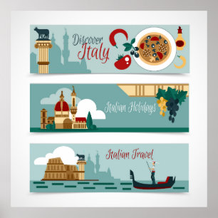 Póster Viaje de Italia