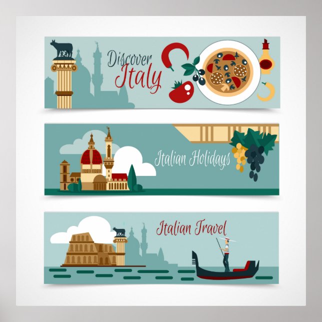 Póster Viaje de Italia (Frente)