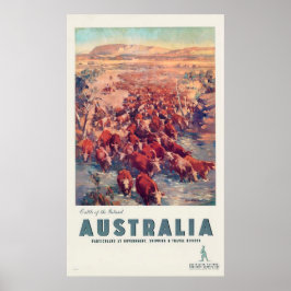 Póster Viaje de James North Australia de los años 30