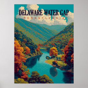 Póster Viaje de la cosecha de agua de Delaware