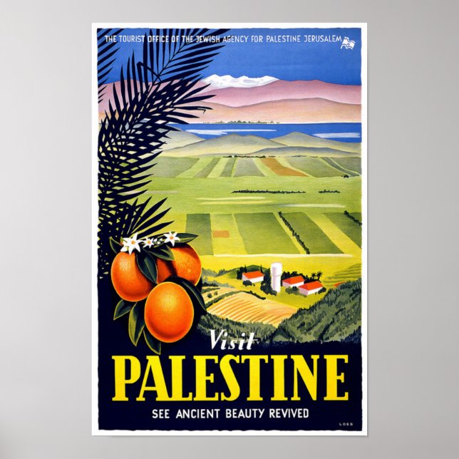Póster Viaje de la cosecha en Palestina (Frente)