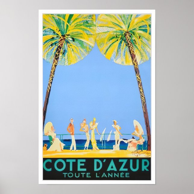 Póster Viaje de la Costa Azul (Frente)